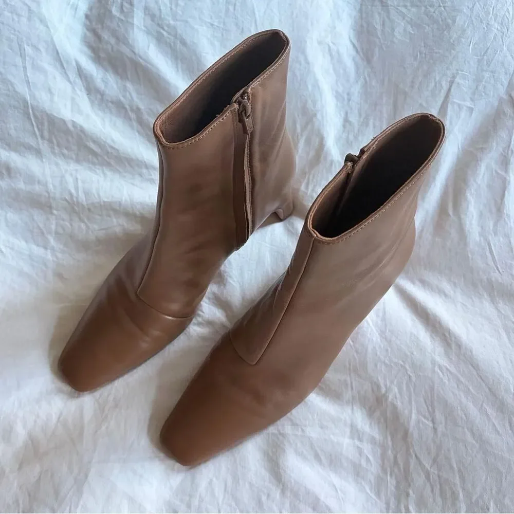 Loeffler Randall // Lennon Brown Leather Ankle Boots - Picture 3 of 10